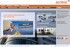 Screenshot: Webseite der Janitos-Versicherung