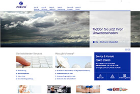 Screenshot: Webseite der Zurich-Versicherung